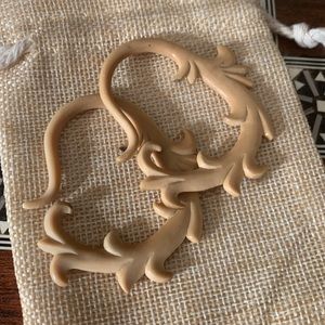 Wooden Gauge Filigree Earrings